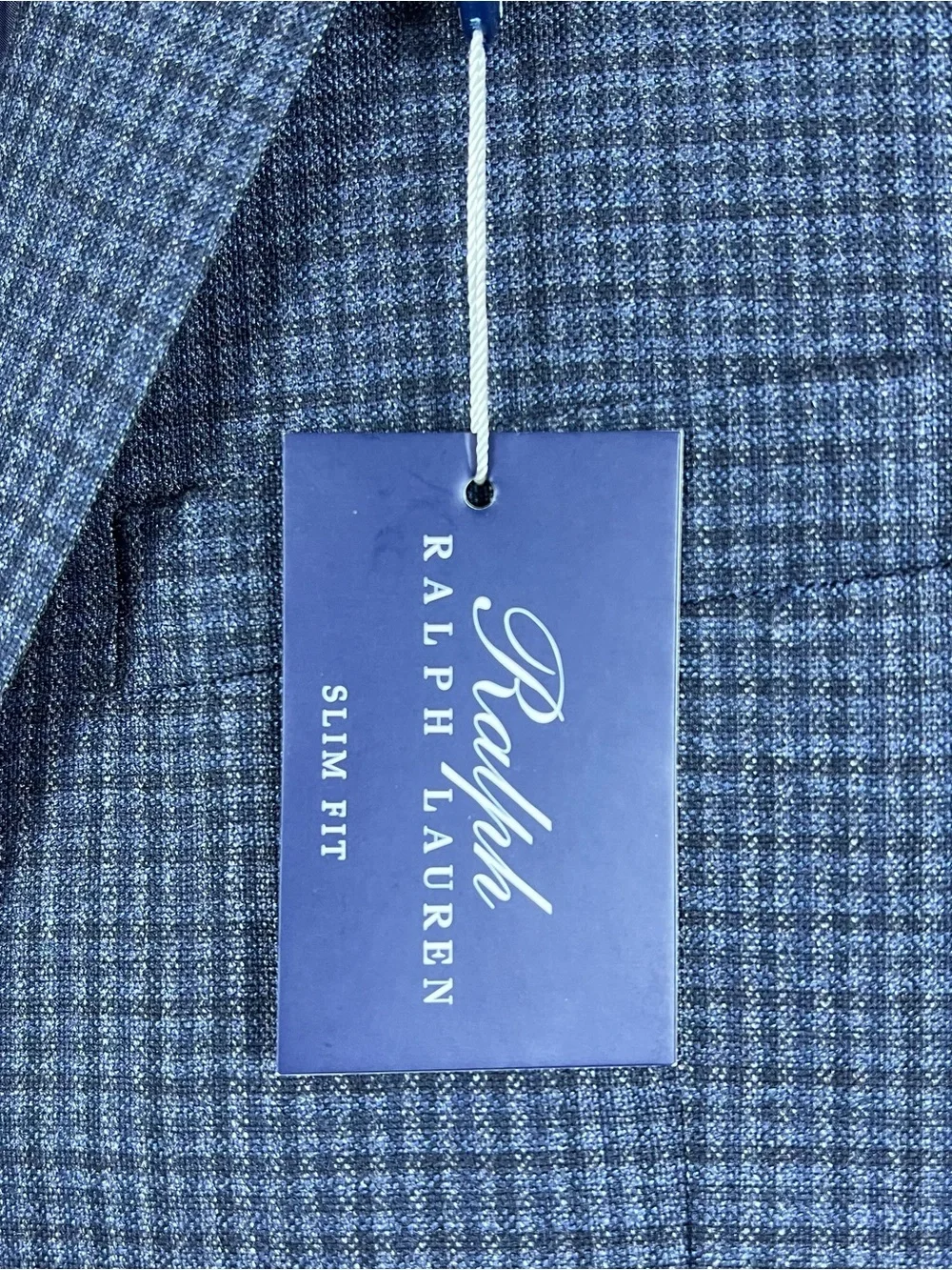NWT Ralph Lauren Mens 46R Slim Fit Silk Wool Blue Plaid Blazer Sport Coat